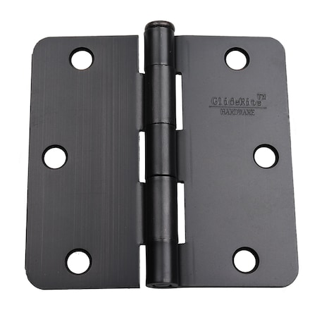 Gliderite Hardware 3-1/2 in. Oil Rubbed Bronze Door Hinge with 1/4 in. Corner Radius - 3514-ORB, 12PK 3514-ORB-12